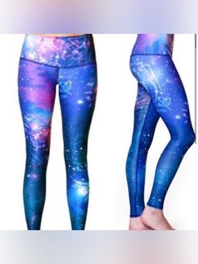 TEEKI galaxy print yoga legging size small